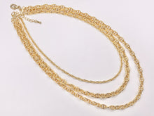 Load image into Gallery viewer, Maximalist 3 Layers Mariner Link Chain Necklace in 18K Gold/Silver Plated Copper Layered Necklace with Extension Link