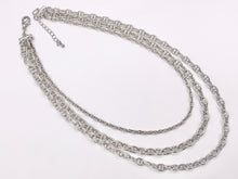 Load image into Gallery viewer, Maximalist 3 Layers Mariner Link Chain Necklace in 18K Gold/Silver Plated Copper Layered Necklace with Extension Link