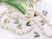 Load image into Gallery viewer, Cute Puffy Abstract Heart Pendant Charms in 18K Gold or Silver Plated Copper 10 PCS