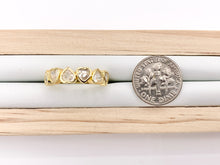 Load image into Gallery viewer, Dainty Hearts Rhinestone Rings in Real 18K Gold Plated CZ Pave Adjustable Statement Ring 4 PCS