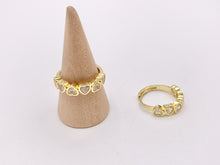 Load image into Gallery viewer, Dainty Hearts Rhinestone Rings in Real 18K Gold Plated CZ Pave Adjustable Statement Ring 4 PCS
