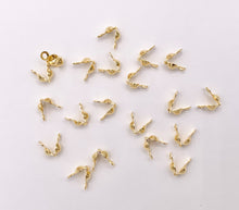 Cargar imagen en el visor de la galería, 18K Gold Plated Clamshell Crimp Bead Covers Bead Tip End Knot Cover Component for Jewelry 100 PCS