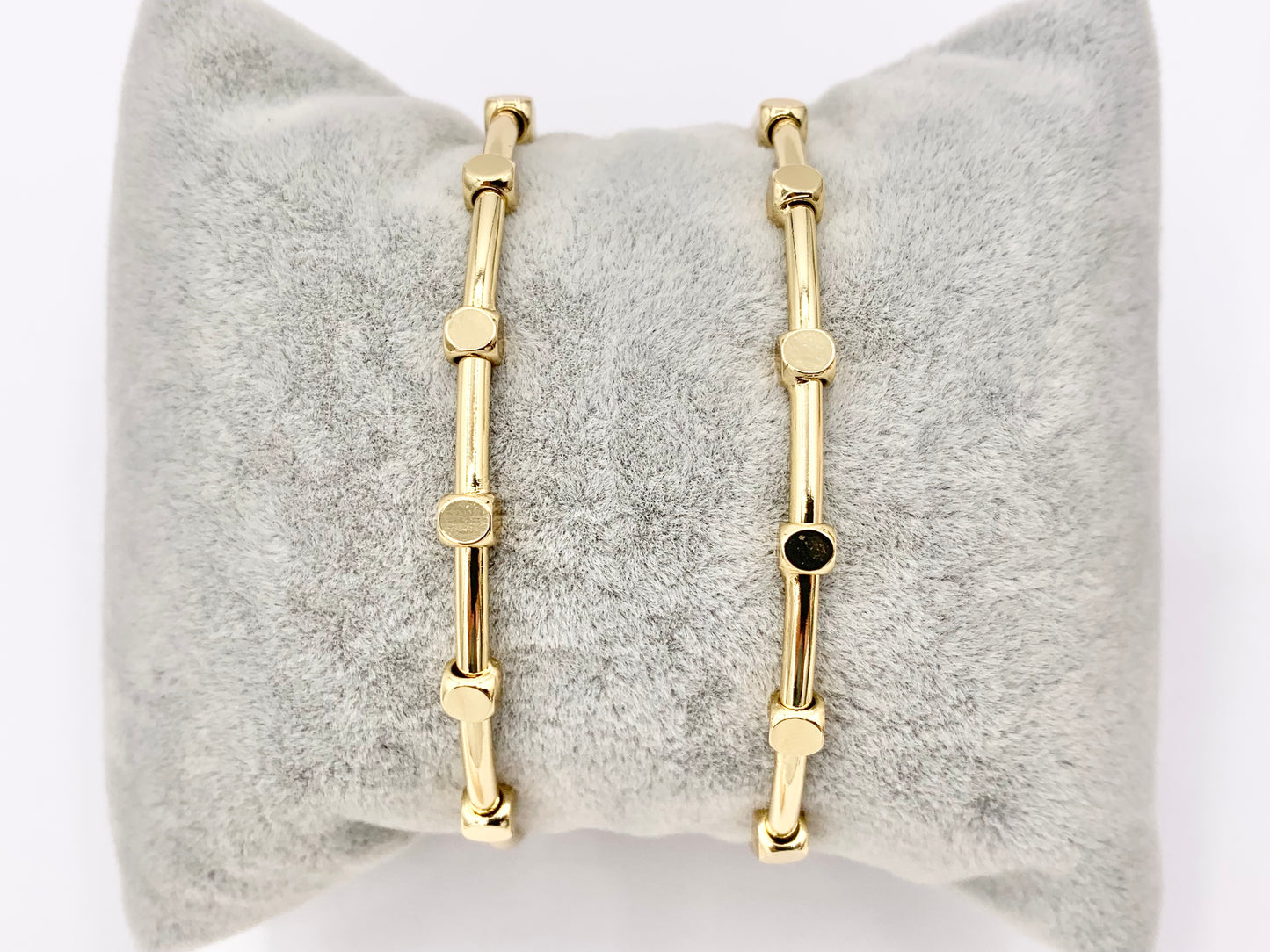 Nuggets Bangle Adjustable Bracelet Open Cuffs in Real Gold 18K Plated Copper 3 PCS