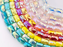 Cargar imagen en el visor de la galería, 6x9mm High Quality Crystal Rectangle Faceted Shiny AB Color Crystal Beads Strand Available in 10 Colors 1 Strand