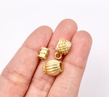 Cargar imagen en el visor de la galería, Pewter Matte Gold Spacer Beads Small Space Beads in 3 Styles Tube Spacers Pumpkin Spacers Charm Holder Spacers