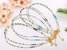 Cargar imagen en el visor de la galería, Delicate Magnesite and Black Spinel Stone With Mother of Pearl Beaded Chokers 18K Gold Plated Copper Cute Choker Finished Necklace 16"