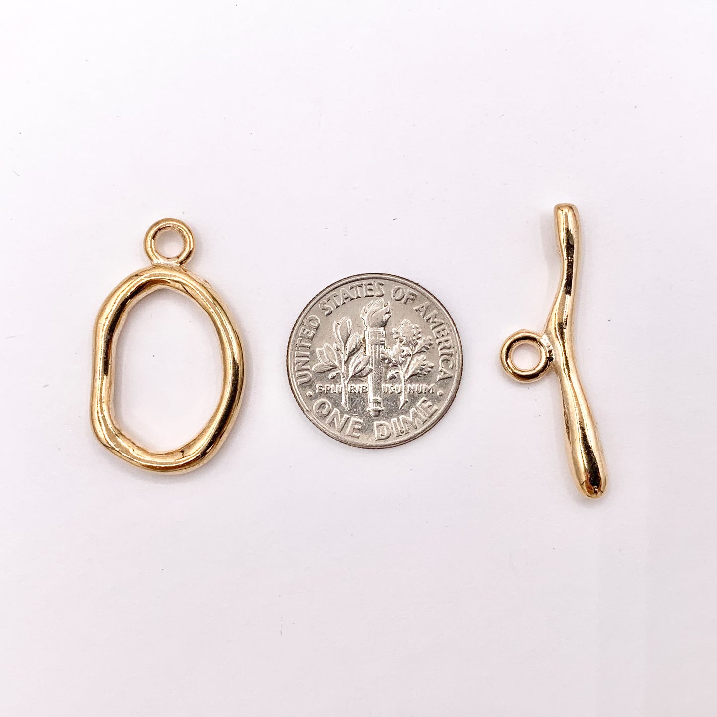 15x20mm Pewter Toggles Plain Irregular Circle Clasps in Rosy Gold, Gold, Silver, Bronze And Copper 125G