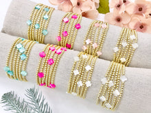 Cargar imagen en el visor de la galería, 18K Gold Plated Hematite Shell Cross Dainty Stretchy Bracelet 1 piece