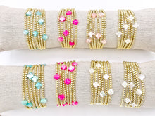 Cargar imagen en el visor de la galería, 18K Gold Plated Hematite Shell Cross Dainty Stretchy Bracelet 1 piece