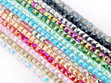 Cargar imagen en el visor de la galería, 6mm High Quality Crystal Square Faceted Shiny AB Color Crystal Beads Strand Available in 22 Colors 1 Strand