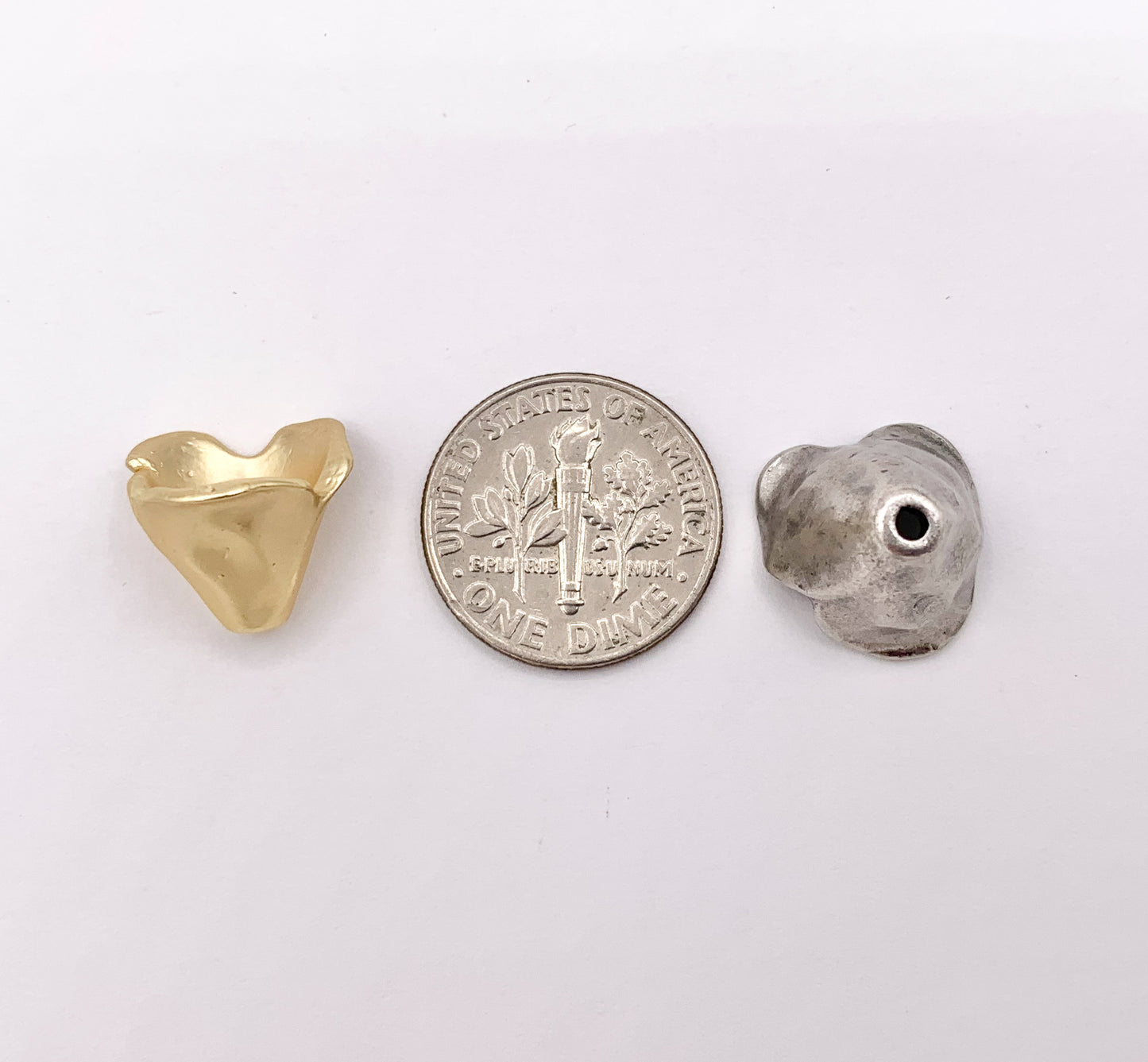 13x10mm Pewter Cute Bead Cap Bulk Order in Matte Gold, Matte Silver, Antique Silver and Brass