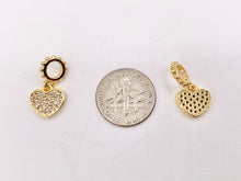 Load image into Gallery viewer, Cute Heart Charms in CZ Pave plated in 18K Gold Copper Base 8 PCS