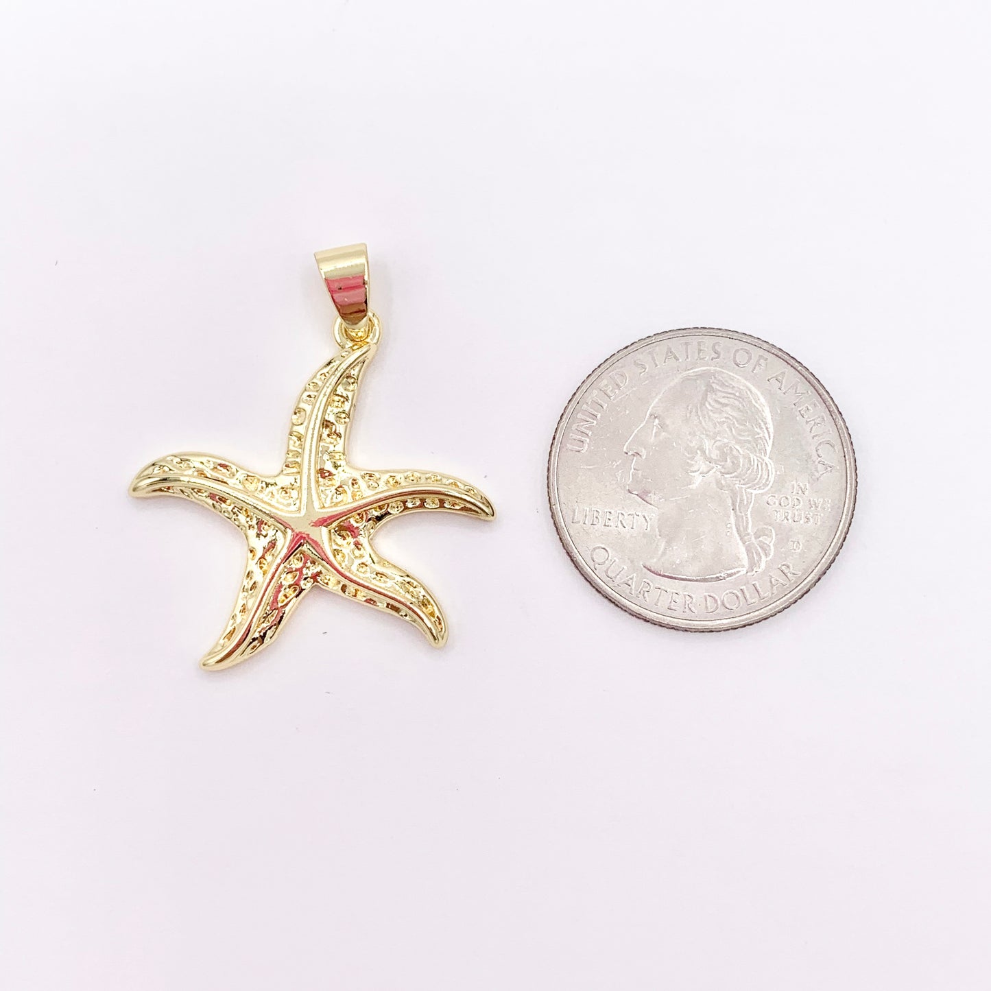 Starfish Pendants Plated in 18K Gold Copper Base 6 PCS