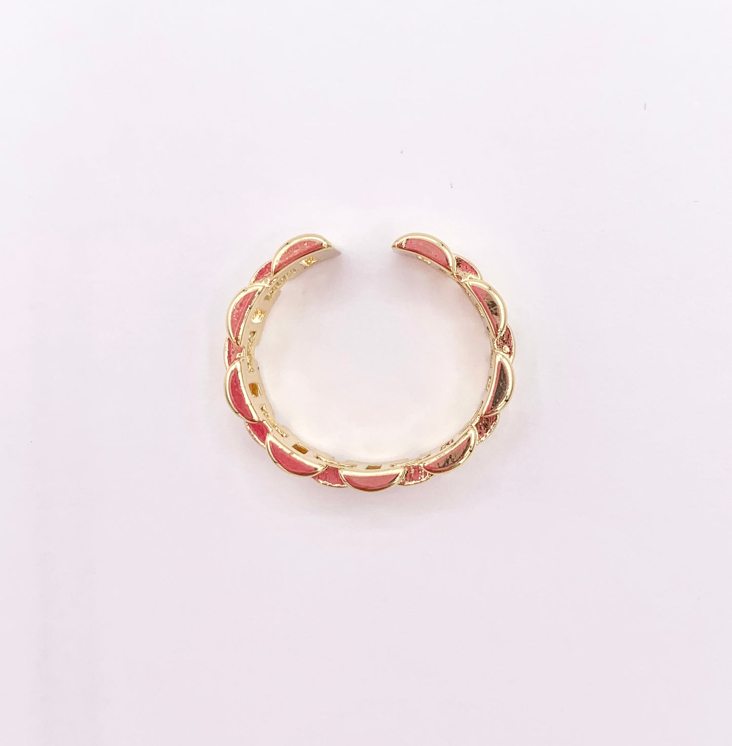 Rectangle Link Rings in 18K Gold Plated Copper 5 PCS