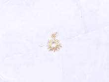 Load image into Gallery viewer, Tiny Cute Sunburst Sun Burst Charms plated in 18K Gold Copper Base 10 pcs
