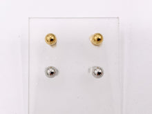 Load image into Gallery viewer, Stainless Steel Heart Round Solitaire Earring Studs in 18K Gold/Silver plated Stainless Steel 5 pairs