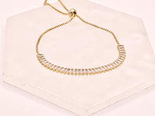 Load image into Gallery viewer, Dainty Baguette Cut CZ Pave Rhinestone Box Chain Dainty Slide Adjustable Bracelets 4 pcs