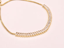 Load image into Gallery viewer, Dainty Baguette Cut CZ Pave Rhinestone Box Chain Dainty Slide Adjustable Bracelets 4 pcs