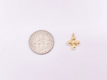 Load image into Gallery viewer, Tiny Gold Bubble Cross Charms Pendants in 18K Gold Plated Copper 15 pcs