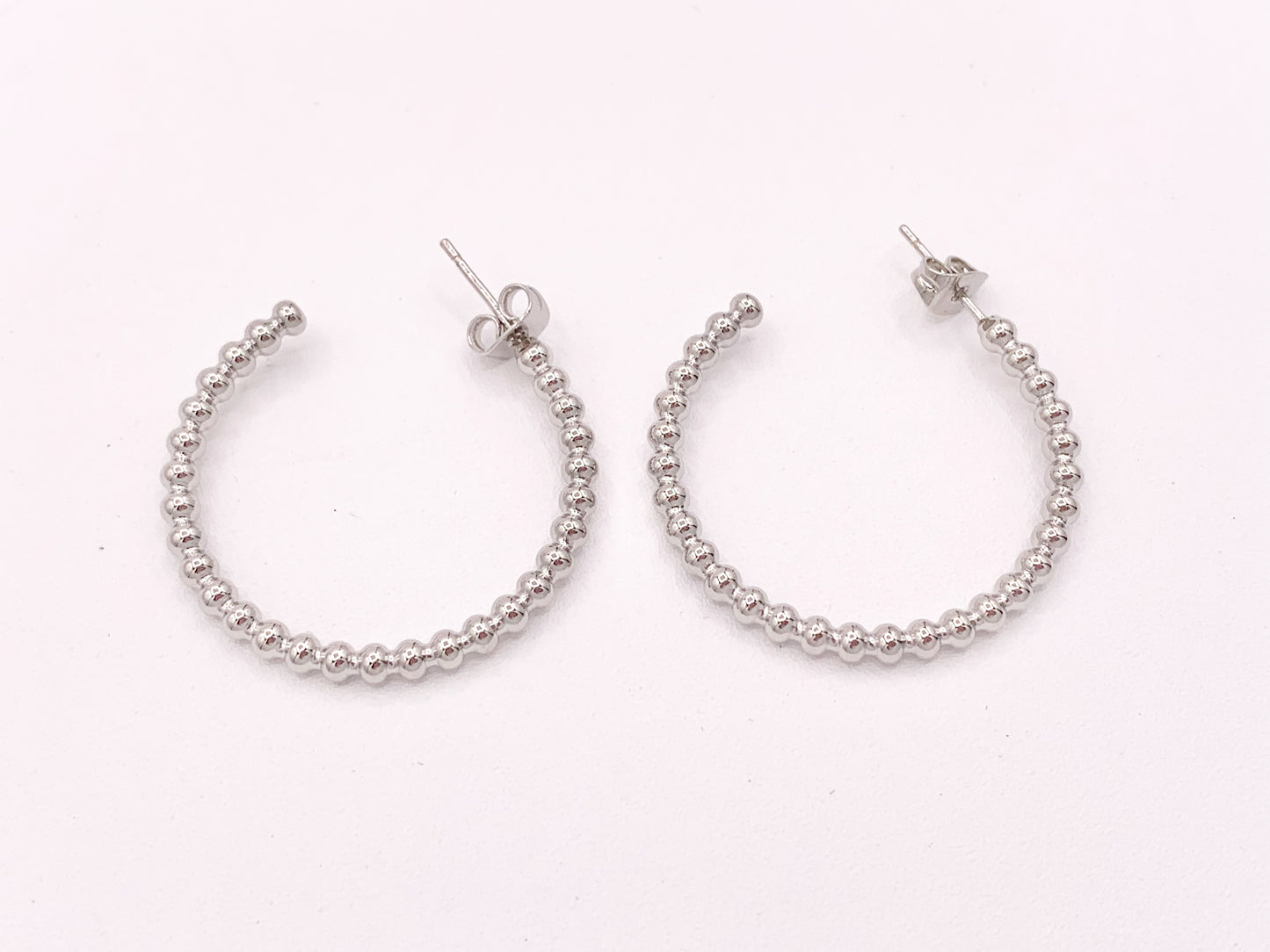 Aros con puntos de burbujas soldados simples de oro o plata sobre cobre chapado en oro de 18 quilates 5 pares