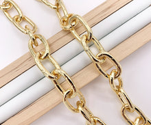 Cargar imagen en el visor de la galería, Dotted Oval Link Necklace 18K Gold Plated Copper Finished Necklace 16" with 1.5" Extension Link 1pc