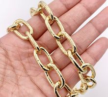 Cargar imagen en el visor de la galería, Dotted Oval Link Necklace 18K Gold Plated Copper Finished Necklace 16" with 1.5" Extension Link 1pc