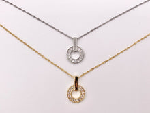 Load image into Gallery viewer, Circle Link Pendants in 18K Gold Plated Cubic Zirconia Pave Rhinestone Pendant Charm Over Copper 10pcs