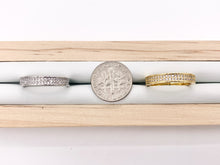 Load image into Gallery viewer, Simple Ring Band in Cubic Zirconia Rhinestone Adjustable Rings Bands in 18K Gold or Silver Plated Copper 6 pcs