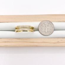 Cargar imagen en el visor de la galería, Simple Cubic Zirconia Double Band Ring in 18K Gold Plated Adjustable Ring 6pcs