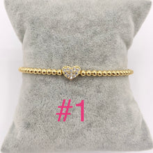 Cargar imagen en el visor de la galería, Dainty Stretch Flexible Beaded Rhinestone Bracelet Cuffs in Real Gold 18K Plated Copper 1 pcs