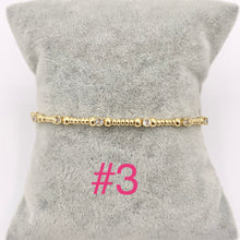 Cargar imagen en el visor de la galería, Dainty Stretch Flexible Beaded Rhinestone Bracelet Cuffs in Real Gold 18K Plated Copper 1 pcs