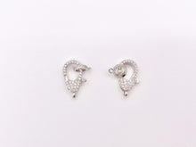 Cargar imagen en el visor de la galería, Chapado en oro real/platino en toda la circonita cúbica, cierres de langosta de lujo sobre latón