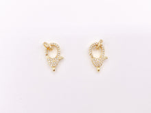 Cargar imagen en el visor de la galería, Chapado en oro real/platino en toda la circonita cúbica, cierres de langosta de lujo sobre latón