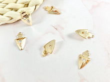Load image into Gallery viewer, Copy of Gold Arrow Head Charms with CZ Pave in 18k Gold plated Copper 10pcs