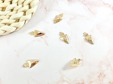 Load image into Gallery viewer, Copy of Gold Arrow Head Charms with CZ Pave in 18k Gold plated Copper 10pcs