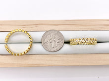 Load image into Gallery viewer, Dainty Gold Eye Oval Link Shape Stackable Rings Gold 18K Plated Copper CZ Pave Adjustable Ring 5 pcs