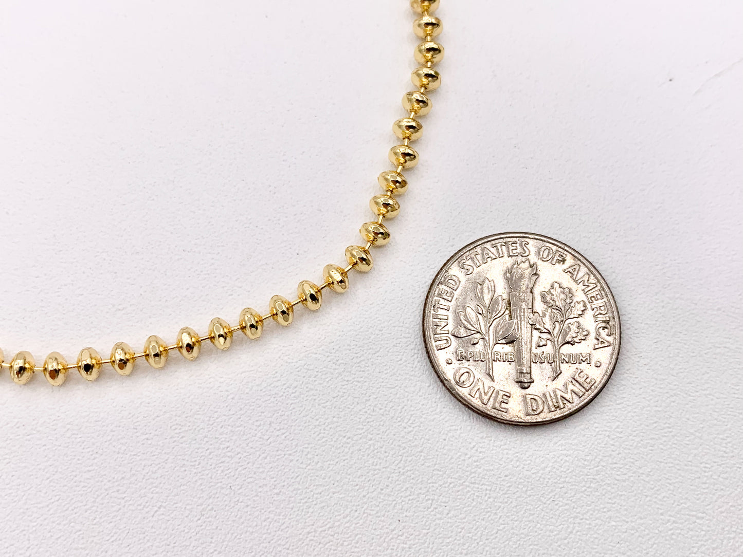 Delicate 18K Gold Plated Hematite Tiny Rondelle 3mm Finished Necklace 1pc