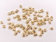 Load image into Gallery viewer, 18K Gold Plated 5mm Crimp Bead Covers Component for Jewelry 100 pcs
