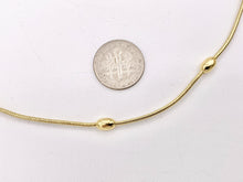 Load image into Gallery viewer, 18K Gold Plated Copper Rice Nugget Oval Snake Link Chain Finished Necklace 3 pcs