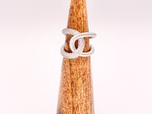 Load image into Gallery viewer, Beautiful Bold Interlock CZ Pave Link Interlocking Statement Rings in 18K gold or Silver Plated Copper 4 pcs