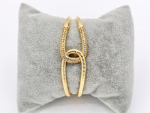 Load image into Gallery viewer, Beautiful Eternity Interlock Double Layer Bracelet Cuffs in CZ Pave Rhinestones 18K Gold or Silver Plated Copper 1 pc