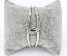 Load image into Gallery viewer, Beautiful Eternity Interlock Double Layer Bracelet Cuffs in CZ Pave Rhinestones 18K Gold or Silver Plated Copper 1 pc