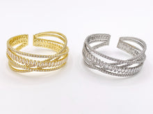 Load image into Gallery viewer, Luxury Stretch Flexible Rhinestone Bracelet Cuffs in Real Gold/Platinum 18K Plated Copper 1 pc