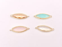 Load image into Gallery viewer, Crystal Marquis Bezel Gold Trim Connector Findings 4 pcs