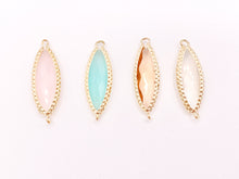 Load image into Gallery viewer, Crystal Marquis Bezel Gold Trim Connector Findings 4 pcs