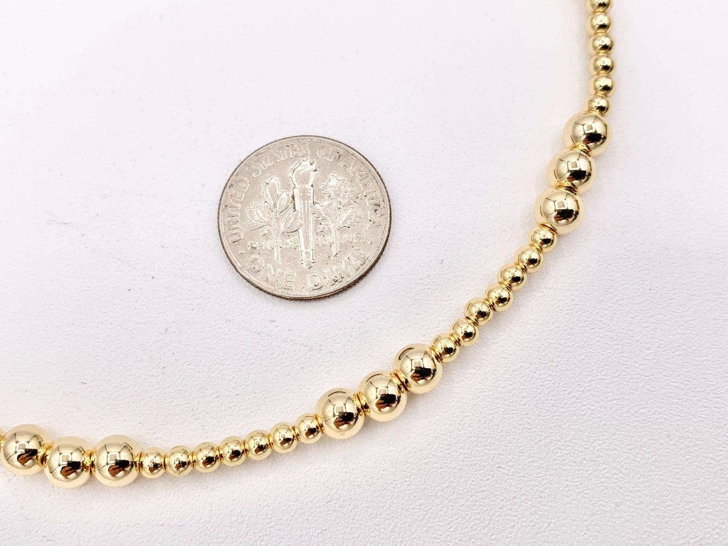 18K Gold Plated Hematite Round Mixed Beads Finished Necklace 1 piece