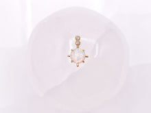 Load image into Gallery viewer, Tiny Japanese Opal Circle Coin Charms in CZ Pave 18K Gold Plated Copper 6pcs