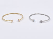 Load image into Gallery viewer, Real Gold/Platinum 18K Plated Copper Opalite AB Open Cuffs/Bangles 1 pc