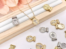 Load image into Gallery viewer, Hammered Oval Cross Pendant Charms in 18K Gold/Silver plated Copper 8-10pcs