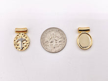 Load image into Gallery viewer, Hammered Oval Cross Pendant Charms in 18K Gold/Silver plated Copper 8-10pcs